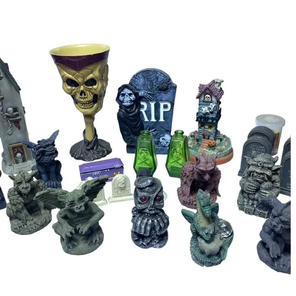 Lot Vintage 80s 90s Halloween Decorations Figures Hanging Decor Ghost Gargoyle